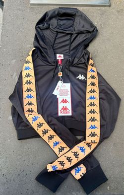 Black kappa hoodie large
