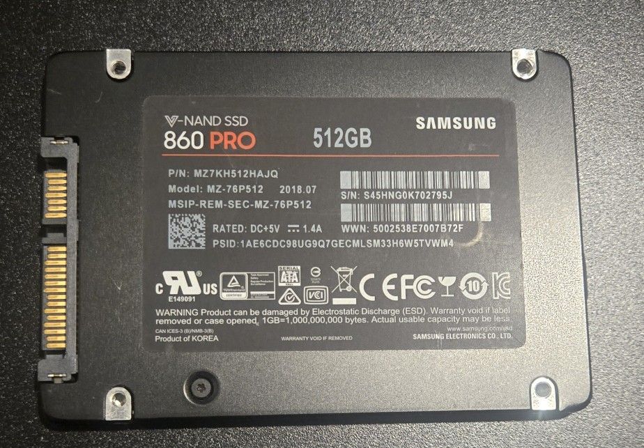 Samsung 860 PRO SSD – 512 GB
