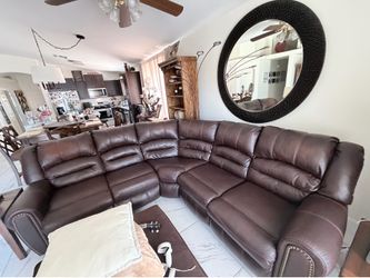 Brown recliner sofa