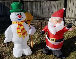 Frosty snowman Santa Claus inflatable christmas