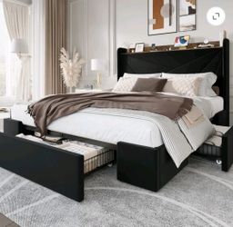 ✨ FULL SIZE BED FRAME WITH 3 STORAGE DRAWERS – $165 ✨