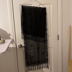 See Thru Black Shawl 60”x20 1/2 “🌸