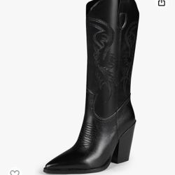 Cowboy Boots Size 9 Black 