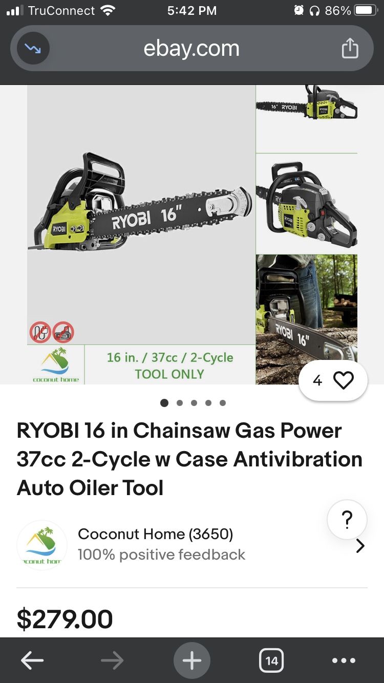 Ryobi Chainsaw 16inch