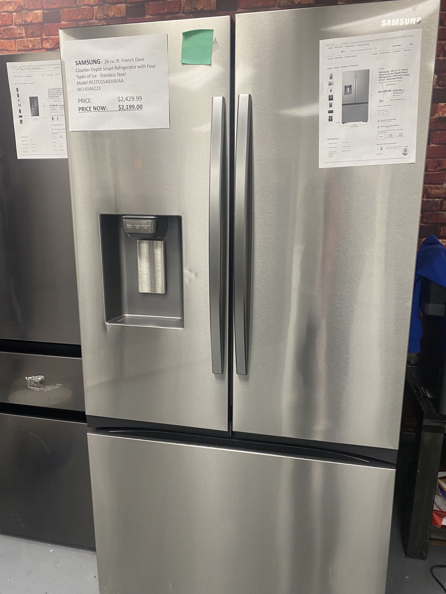 26 cu. ft. Mega Capacity Counter Depth 3-Door French Door Refrigerator with Four Types of Ice in Stainless Steel
