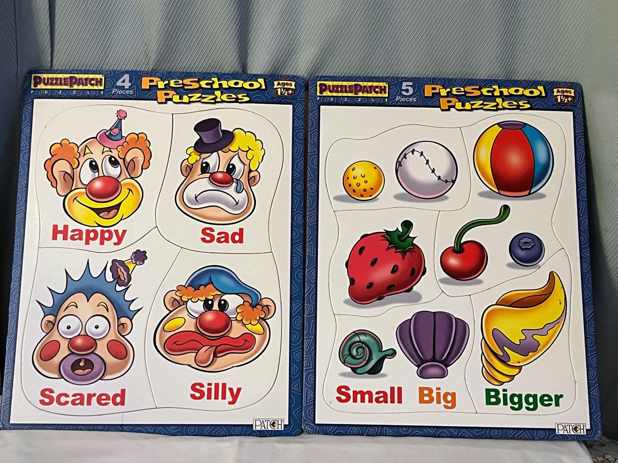 Puzzle Patch Set of 2 Pre School Puzzles. Age 1 1/2+. Preowned
