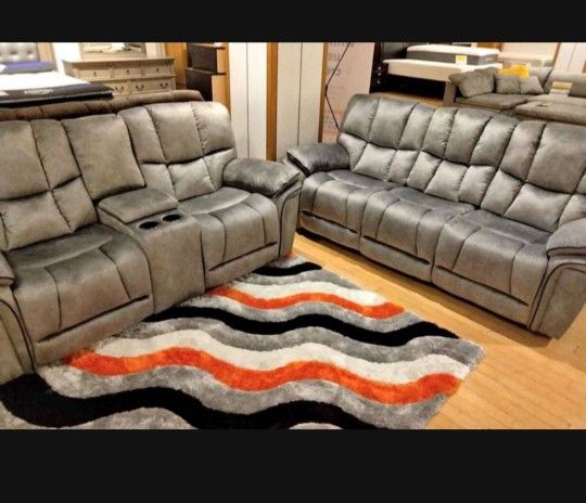 *Weekly Feature!!!*---Mature Barcelona Fabric Reclining Sofa/Loveseat Sets---Delivery/$5 Down Financing AvailableðŸ¤