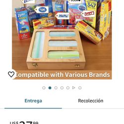 Organizador De Bolsas Ziplock De Bambú 