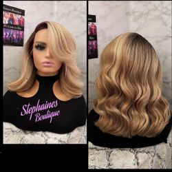 Human Hair Blended Lace Front Wig 