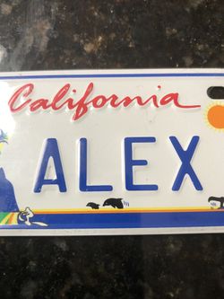 Mini ALEX tin license plate