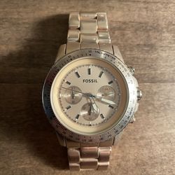 Women’s Stella Peach Link Chronograph Fossil Watch