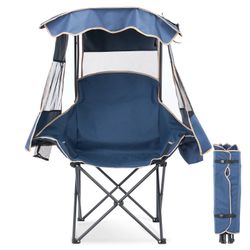Folding Camping Chairs With Canopy Shade Portable Heavy Duty Outdoor Beach Chair