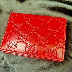 Guccissima Card Case Wallet Red