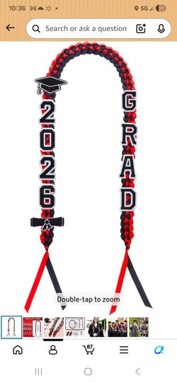 Red and black ribbon graduation leis  (firm price)