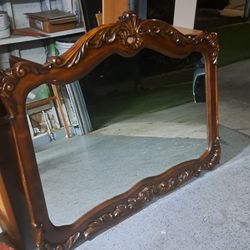 Mirror in Hand Carved Solid Wood Frame