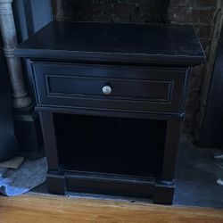 Classic Black Wooden Nightstand