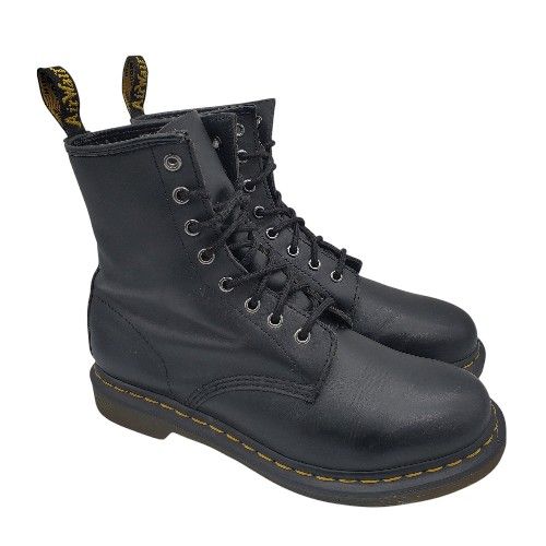 DR. DOC MARTENS Womens 1480 Sz 9 Wide Original Shoes Black Leather Combat Boots