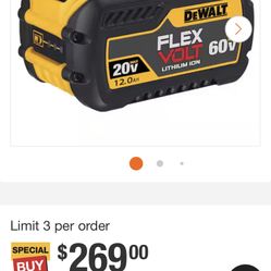 Dewalt 1000w 3 Power Supply Inverter Plus Dewalt 60v Flex power 9.0Ah Battery 