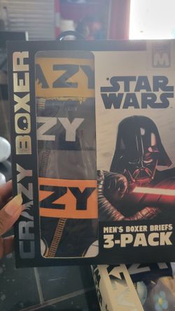 STAR WARS  CRAZY BOXER 3 PACK  I HAVE 2 AVAILABLE  1 MEDIUM  AND 1 SMALL $10.00 EACH BOX