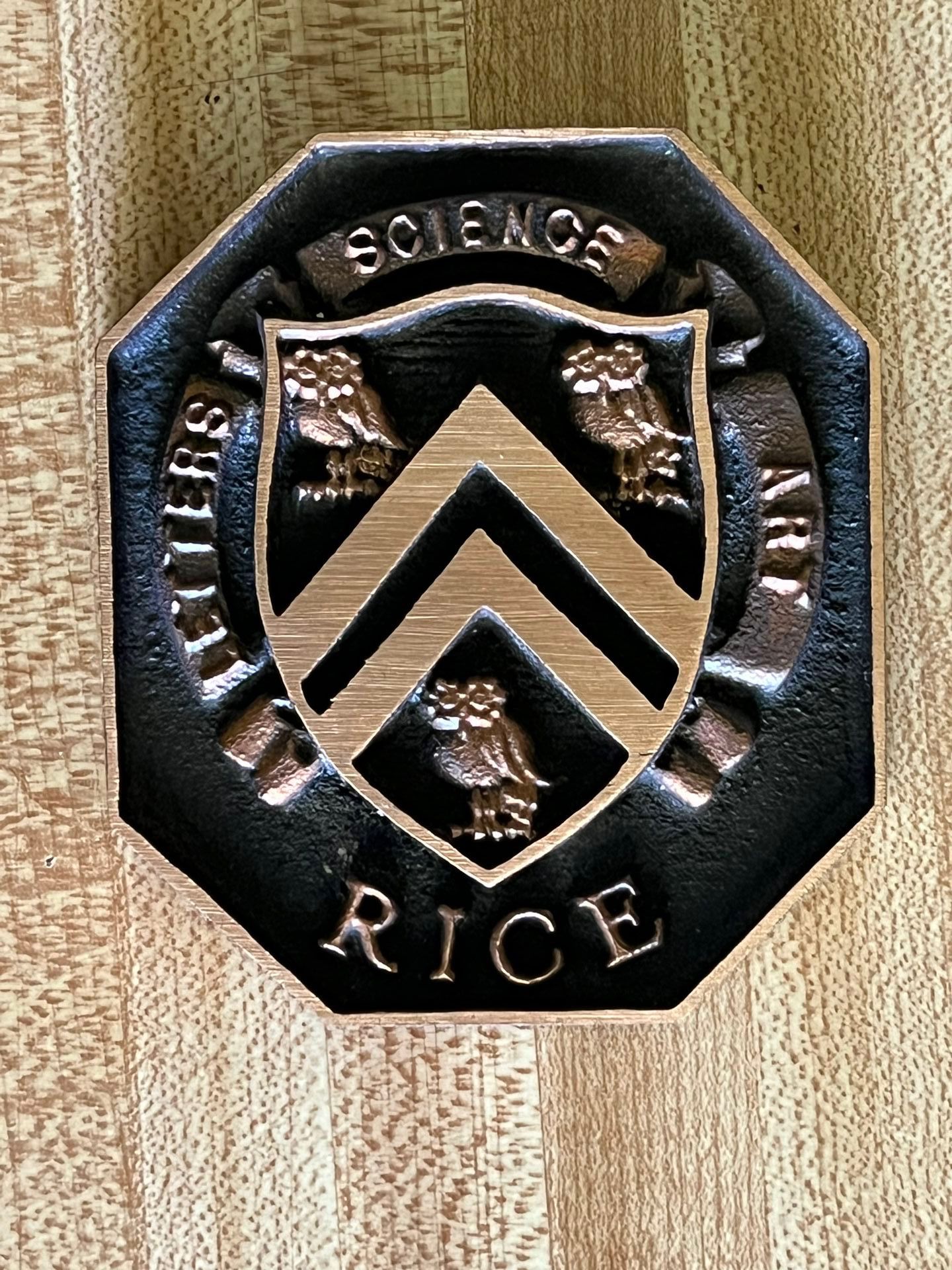 Rice, University, Solid, Bronze, Paperweight