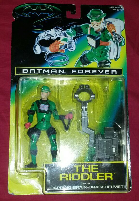1995 sealed The Riddler Action Figure and SnapBack hat