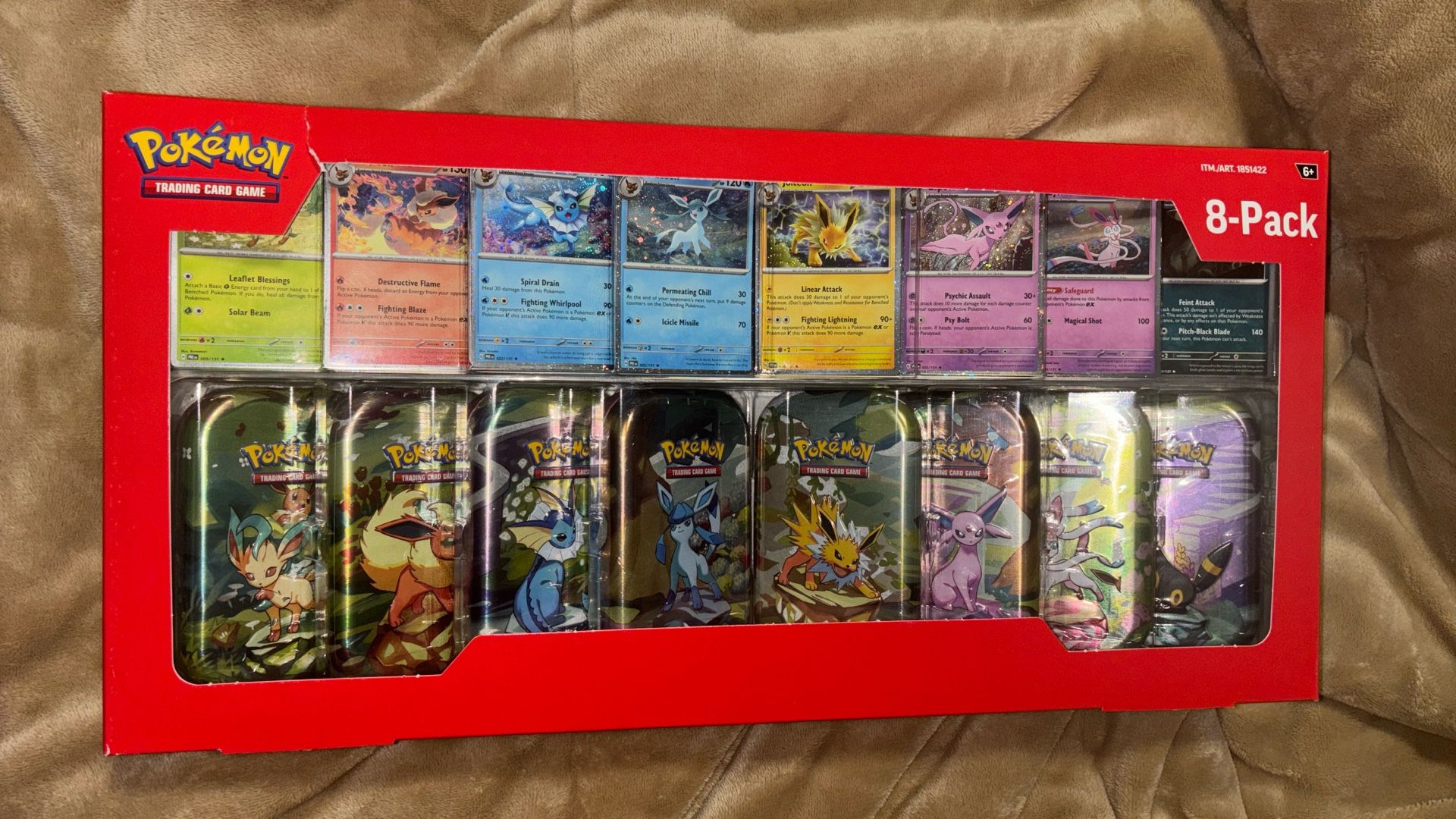 Prismatic Evolution Mini Tin Bundle Pokemon- Costco Exclusive! (Minor Tear Top Left) (Read Description)