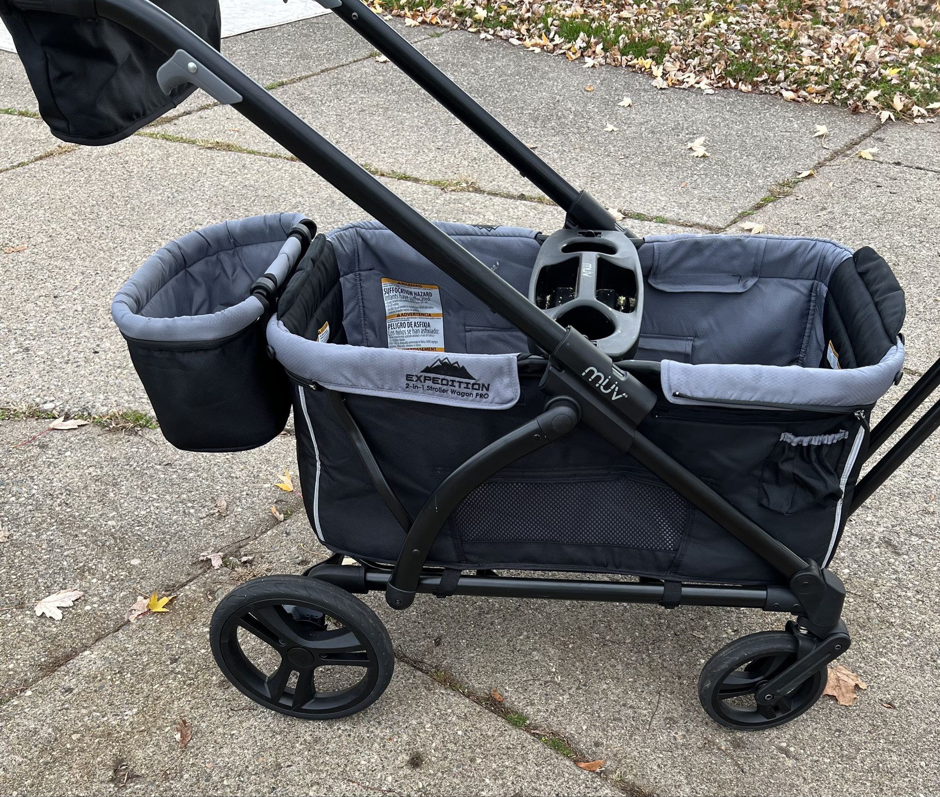 Baby Trend Muv Expedition 2-in-1 Double Stroller Wagon PRO in Black