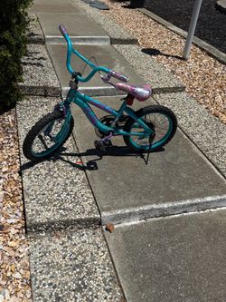 Kids Girls Teal Bike with Training Wheels