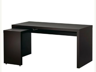 Large Black-Brown Desk with Pull-Out Panel – Local Delivery for a Fee - See My Other Items 😀