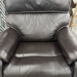 Black Leather Single Sofa 