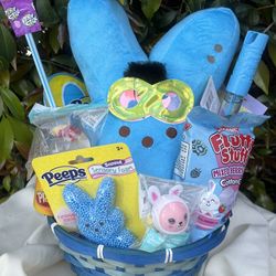 Blue Peeps Plush Easter Basket