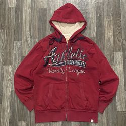 VINTAGE Roebuck&Co “ Athletic Department Varisty League” Sherpa Hoodie