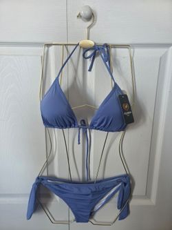Colombian Swimwear White Triangle Bikini Set – Size L – Brand New with Tags