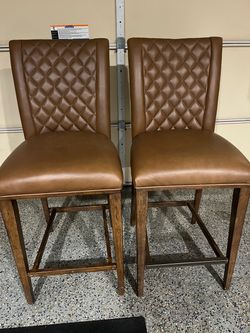 Brown leather bar stools for sale