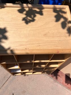 Wooden Cubby Storage Unit with Flat Top