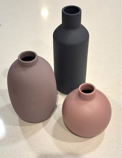 Set of 3 Decorative Vases – $10