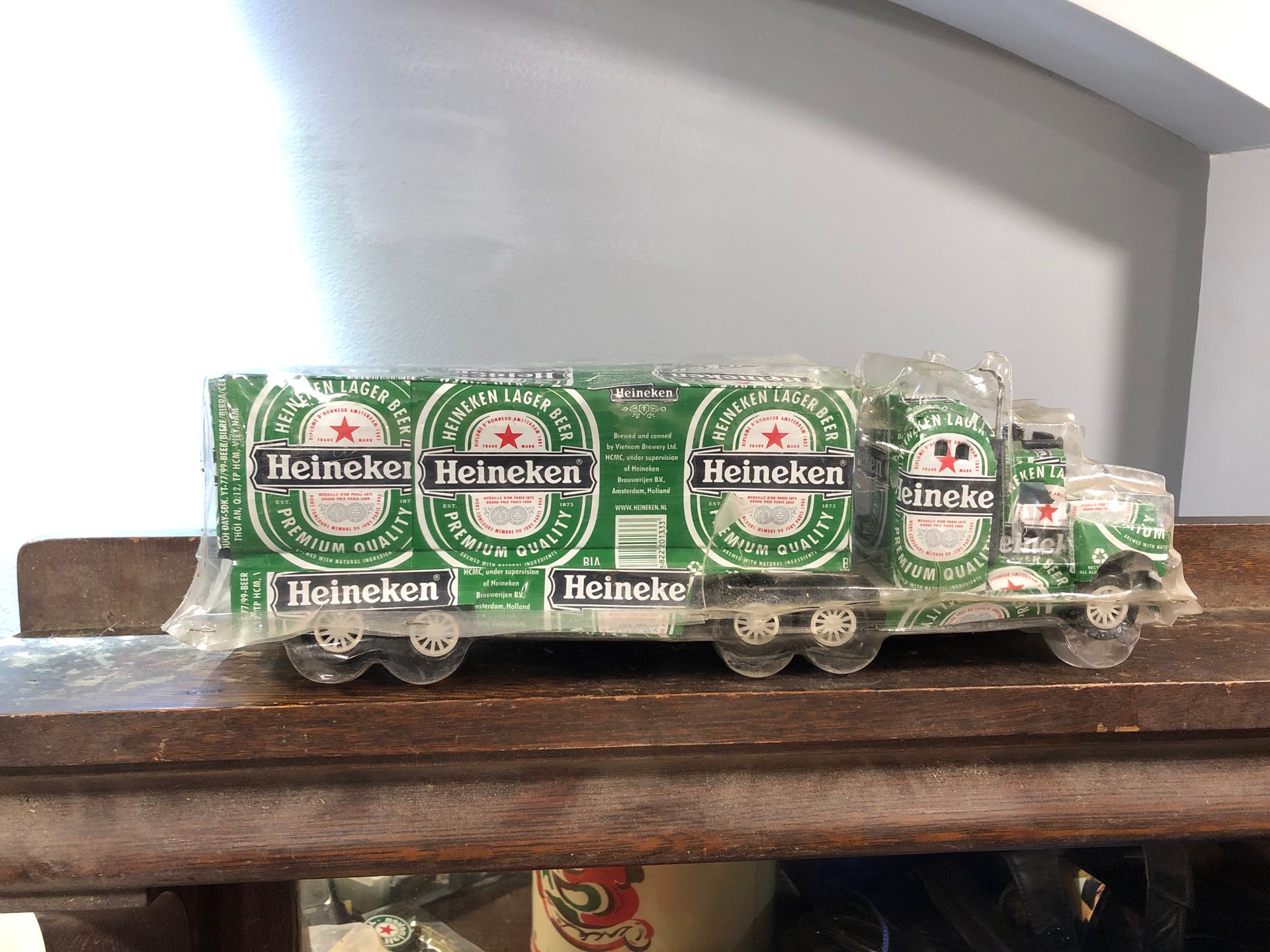 Heineken Tractor Trailor made out of cans