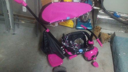 Baby push bike, with storage bag