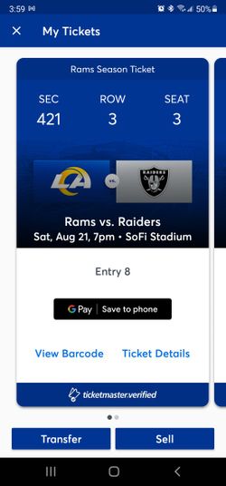 Rams Vs Raiders 2 Tickets for Sale in Torrance, CA - OfferUp