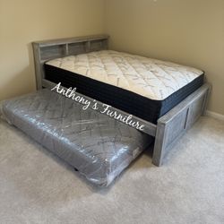 New Queen Bed With Pullout Mattress 