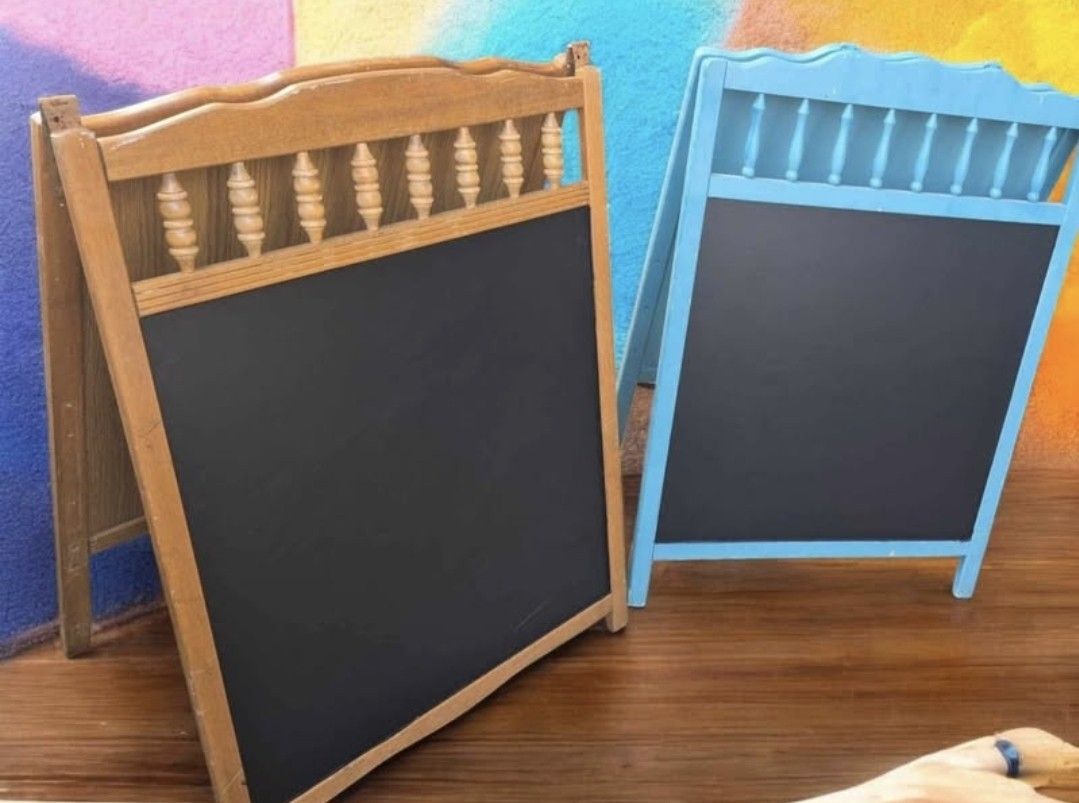 Vintage Wooden Sandwich Board Double Sideded A Frame Chalkboard Signs