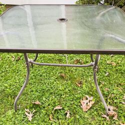Outdoor Glass Top Table - Good Condition