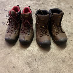 2 Pairs Keen Work Boots Size 11D 