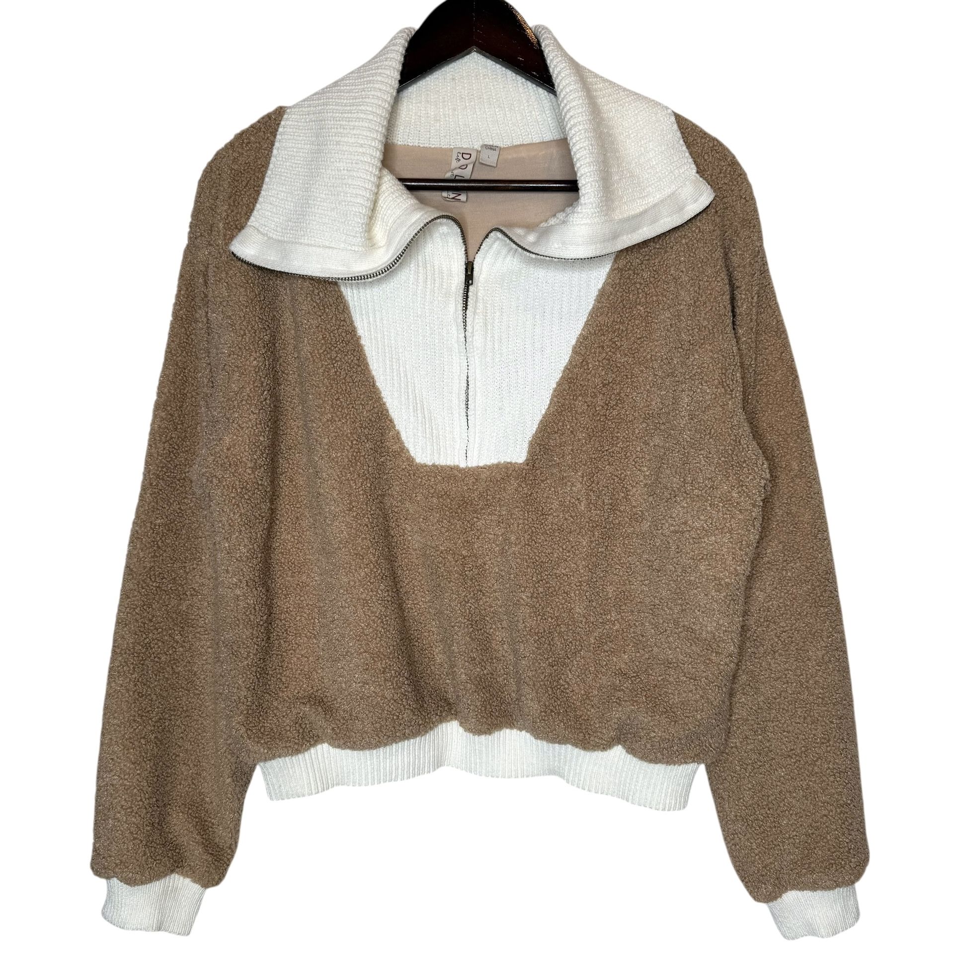 Anthropologie Dolan Left Coast Women’s Sherpa Tan Pullover Sweater Large