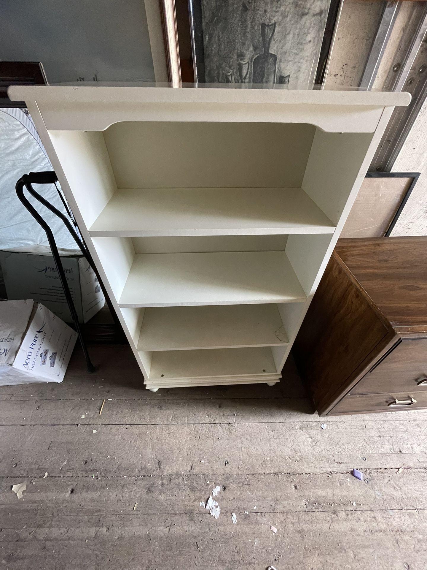 White wooden shelf