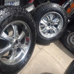 275/65R20 Tires And Chrome Wheels