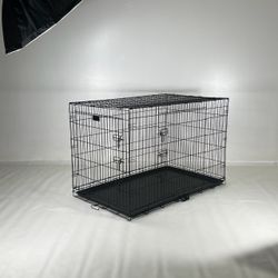 Large Black Wire Dog Crate with Tray 36”