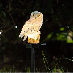 Garden Solar Light Outdoor Decor, Resin Owl Solar LED Light with Stake, Animal Waterproof Light for Flower Fence Lawn Passage Walkway Courtyard Party 