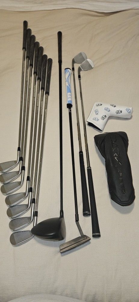 Mizuno 925 HotMetal Pro Irons , COBRA DarkSpeed LS Driver, Cleveland Wedges , *Rare* Good Good Blackout Blade Putter , GOLF CLUBS SET w/ Bag