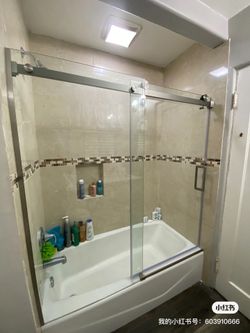 New Bathtub Shower Door 60”x60” Brushed Nickel 